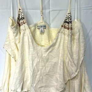 American Eagle cream color beaded dress size L